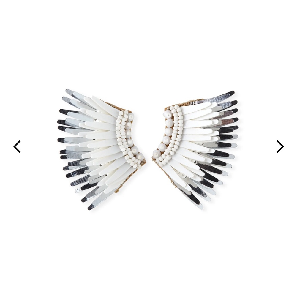 Mignonne Gavigan mini Madeline silver white statement earrings